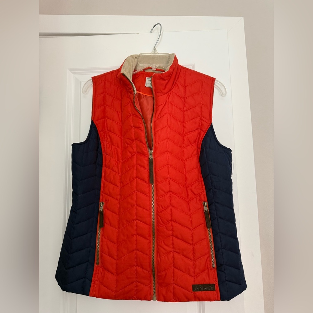 G H Bass Women's Quilted Orange Vest Size L